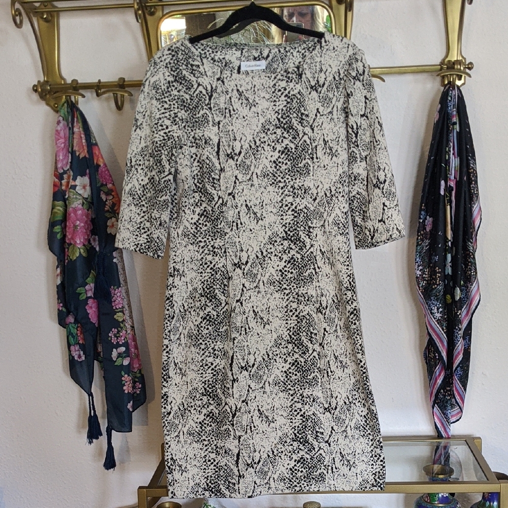 Calvin Klein Snake Print Knit Dress
